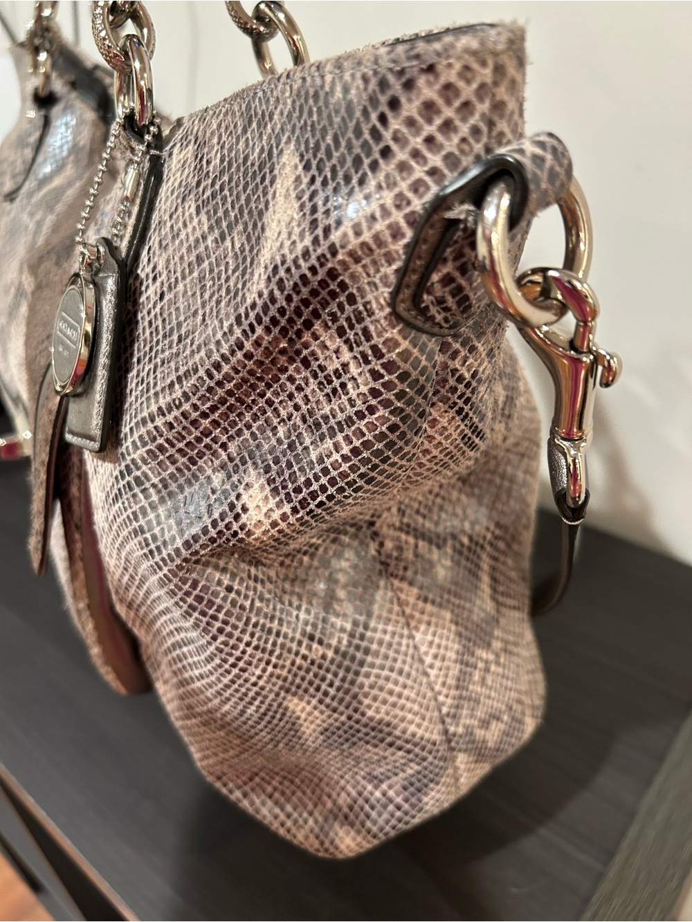 Coach Campbell Exotic Python Leather Izzy Fashion Satchel EUC - Picture 13 of 16